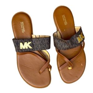 Michael Kors gently used maybe worn twice brown logo sandals classic design